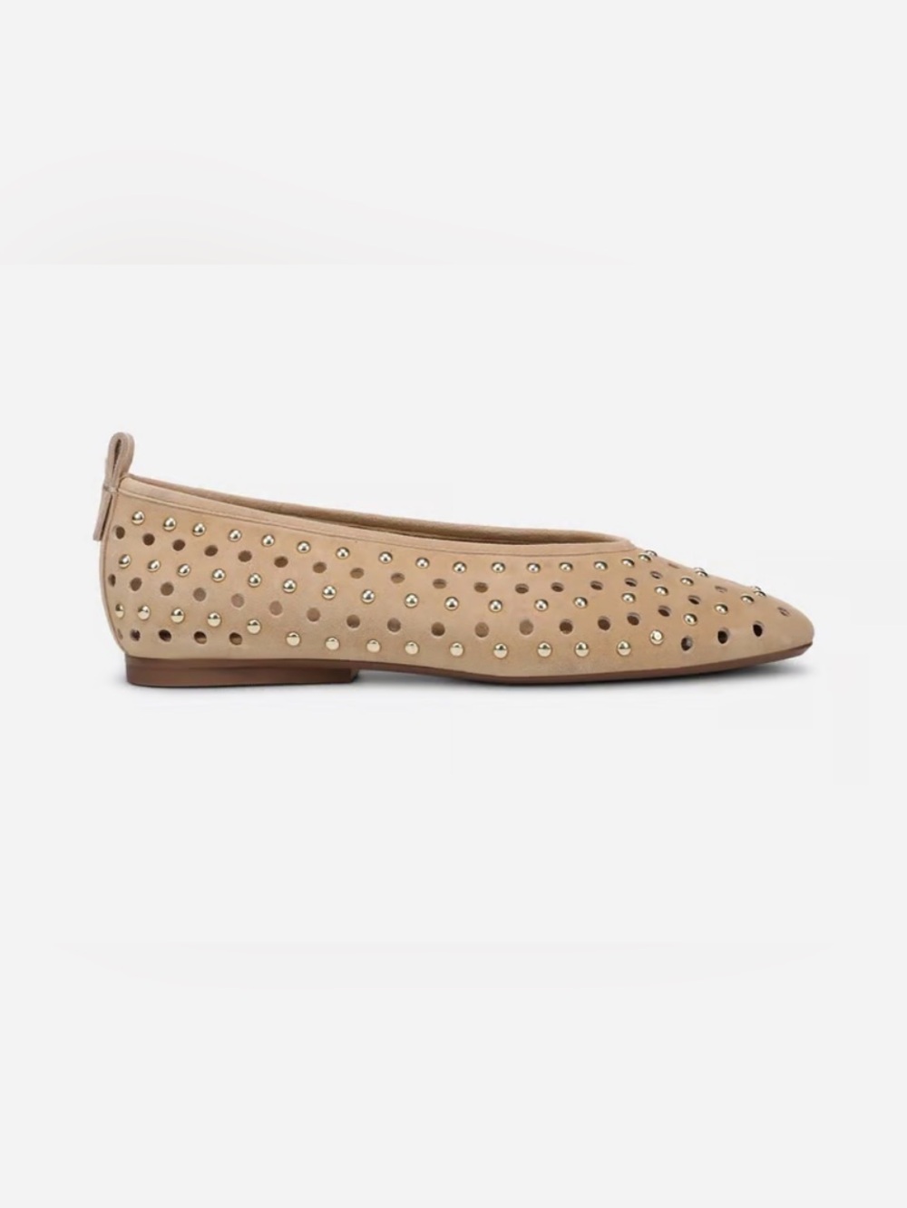 Naturalizer size 8 wide Carla dune tan perforated suede ballet flats